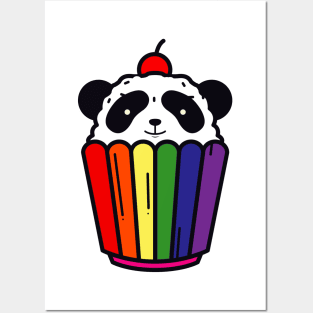 Rainbow Cupcake Panda Posters and Art